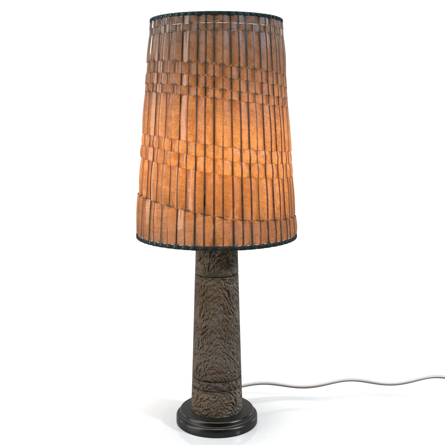 Decorative Base And Wool Shade Table Lamp PBR 3D Model_01